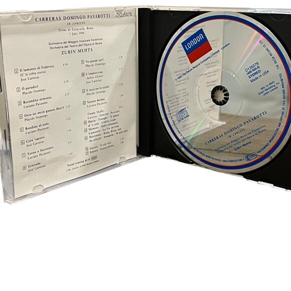 Three Tenors In Concert CD By Carreras Domingo Pavarotti & Mehta - Picture 4 of 4